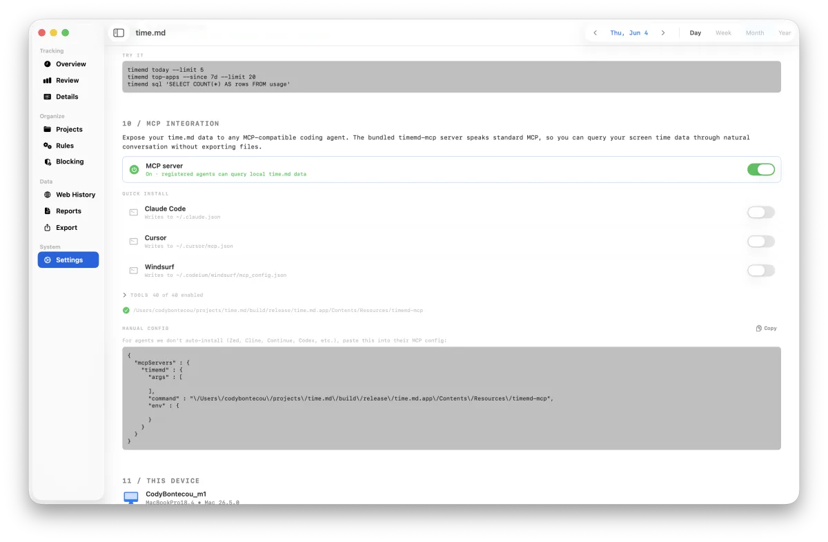 CLI and MCP settings